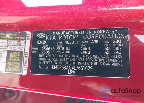 2020 Kia Sportage S из США, поврежденный, VIN KNDP63AC4L7661629